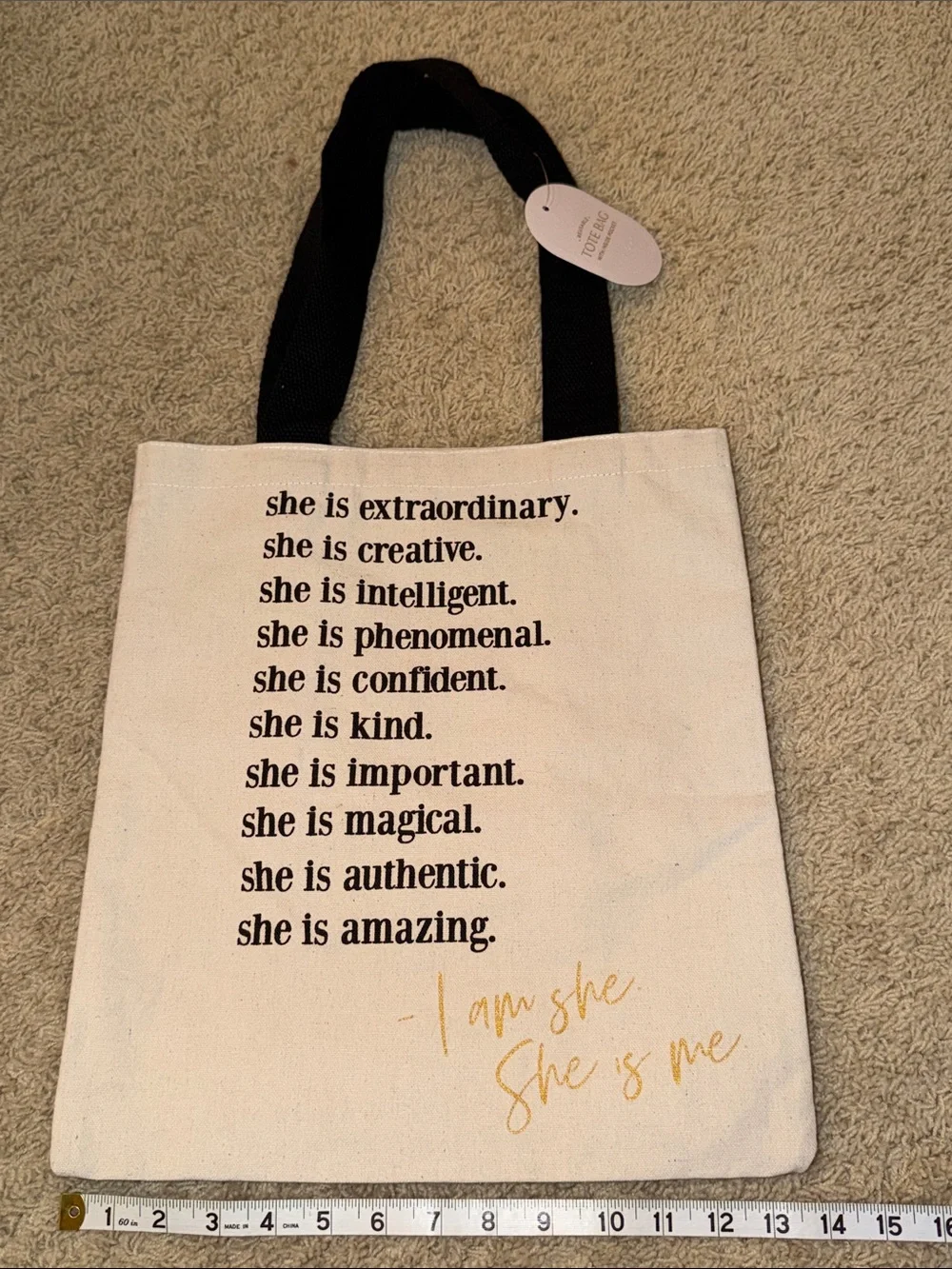 Inspiring tote, pencil pouch, blank journal notebook and pen set